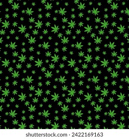 Fondo del patrón verde de hoja de cannabis. Papel de marihuana. Concepto de hierbas medicinales.