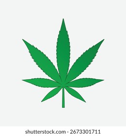 Una ilustración de Arte vectorial de hoja de cannabis verde