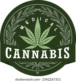 Green Cannabis Leaf Vector Illustration: A Symbol of Nature's Healing and Medicinal Potential