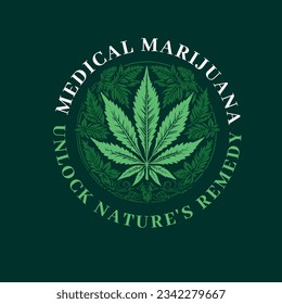 Green Cannabis Leaf Vector Illustration: A Symbol of Nature's Healing and Medicinal Potential