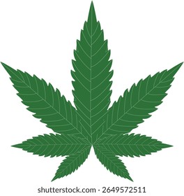 Green Cannabis Leaf Vector Illustration - Natural and Iconic Design