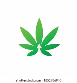 Green Cannabis Logo Arrow Symbol Stock Vector (Royalty Free) 1851786940 ...