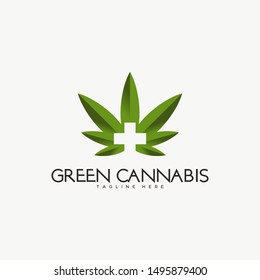 green cannabis logo design healthy