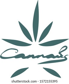 Green cannabis logo marijuana vector
