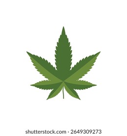 Logotipo del Vector de hoja de marihuana de cannabis verde