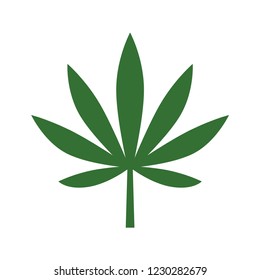 Green Cannabis or marijuana. Line vector. Isolate on white background.