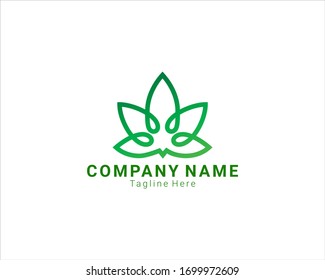 Diseño del logotipo del vector verde del cannabis