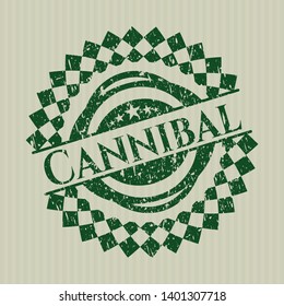 Green Cannibal distress grunge style stamp