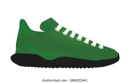 Green canvas sneaker. vector illustration