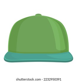 Green cap icon cartoon vector. Sport uniform. Peak cool