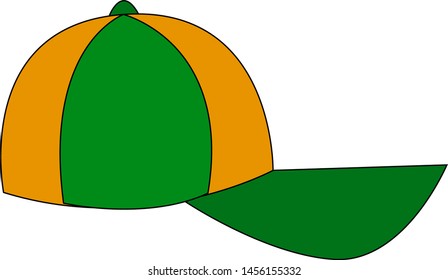 Green cap, illustration, vector on white background