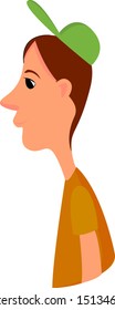 Green cap, illustration, vector on white background.