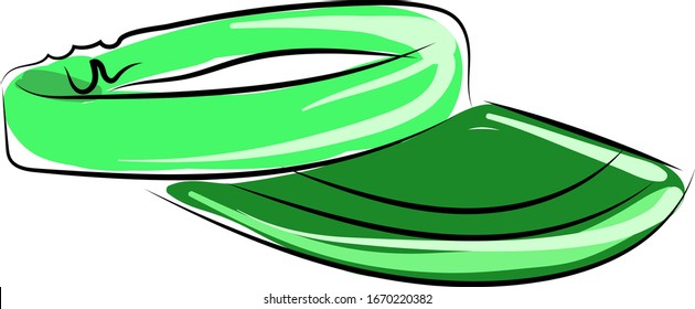 Green cap, illustration, vector on white background.