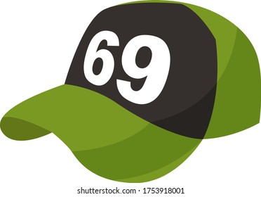 Green cap, illustration, vector on white background