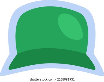 Green cap, illustration, vector on a white background.