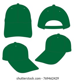 Green Cap template using for fashion cloth design and assessorie for designer to make mock up or blue print in copany