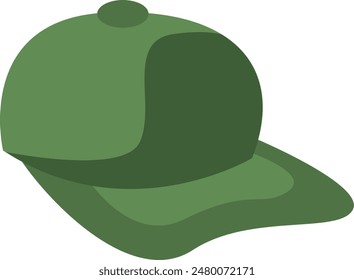 Ilustración vectorial de tapa verde. Sombrero de dibujos animados aislado sobre fondo blanco.