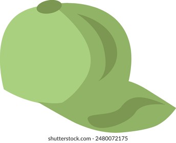 Green cap vector illustration. Cartoon hat isolated on white background.