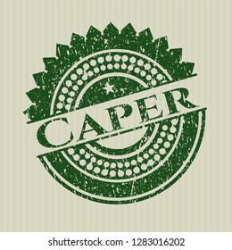 Green Caper distressed with rubber seal texture