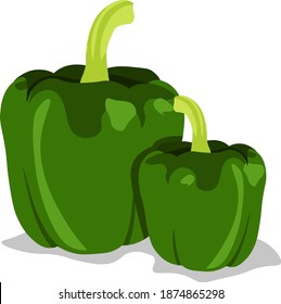 Grünes Capsicum, Illustration, Vektorgrafik auf weißem Hintergrund