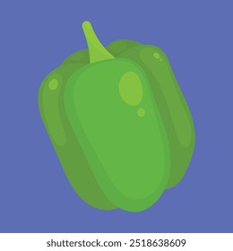 Vector verde del icono del vegetal del pimiento. Vector de pimienta. Capsicum Pimienta Vegetal 