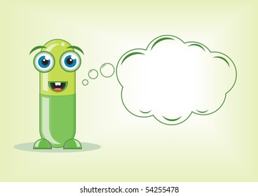 A green capsule ready to advice on fitness