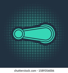 Green Car door handle icon isolated on blue background. Abstract circle random dots. Vector Illustration