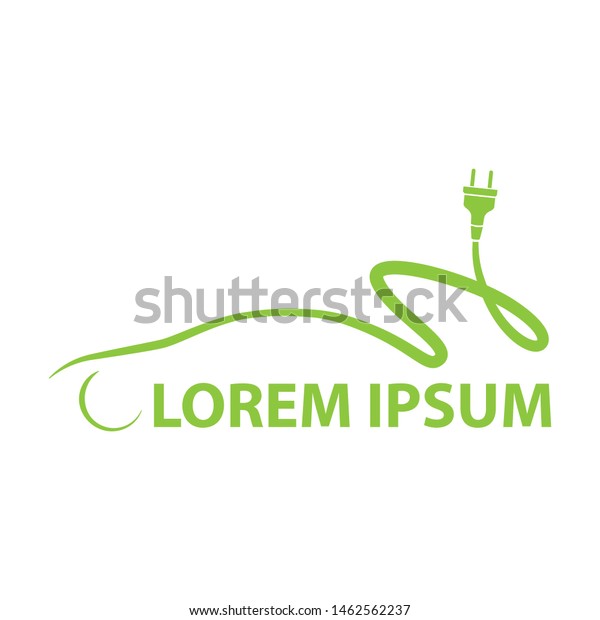 green car\
with electrical plug , vector logo\
template