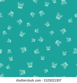 Green Car icon isolated seamless pattern on green background. Front view.  Vector Illustration