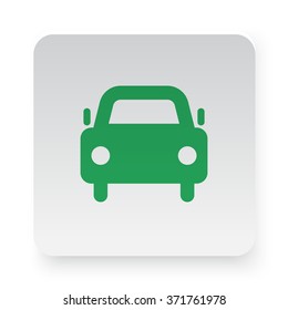 Green Car icon on white app button