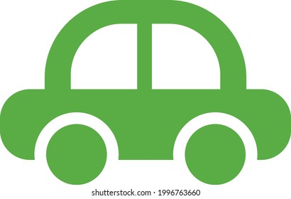 Green car, illustration, on a white background.