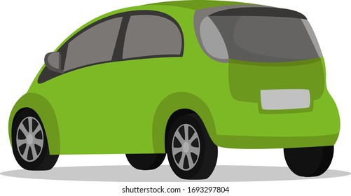 camión verde, ilustración, vector sobre fondo blanco
