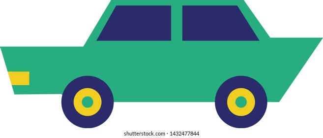 Green car isolated on white background