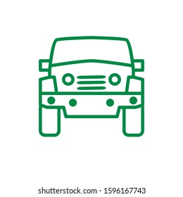 Green car isolated. Vector illustration of a green car.
