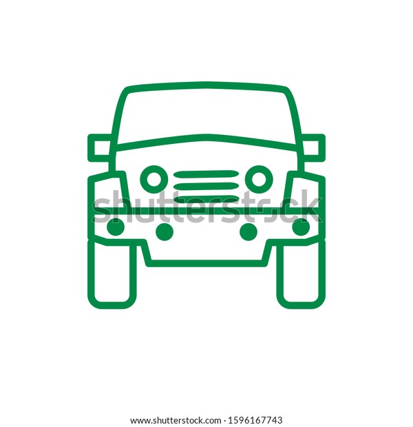 Green\
car isolated. Vector illustration of a green\
car.