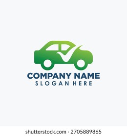 Plantilla verde del diseño del logotipo del coche, Plantilla automotriz del diseño del icono de la solución del coche