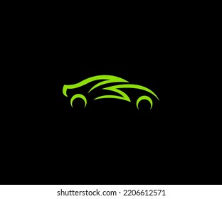 diseño de logotipo de coche verde Plantilla vectorial Símbolo abstracto