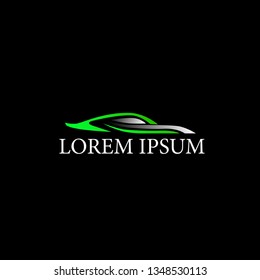 green car logo icon, sign, symbol for car company