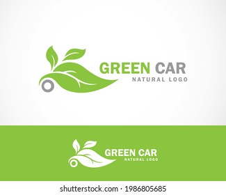 green car logo nature creative concept