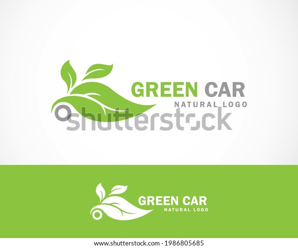 green car logo nature\
creative concept