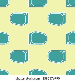 Green Car mirror icon isolated seamless pattern on yellow background.  Vector Illustration