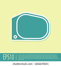 Green Car mirror icon isolated on yellow background.  Vector Illustration