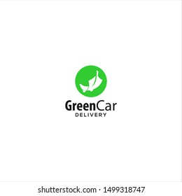 green car , nature eco  package logo design delivery idea