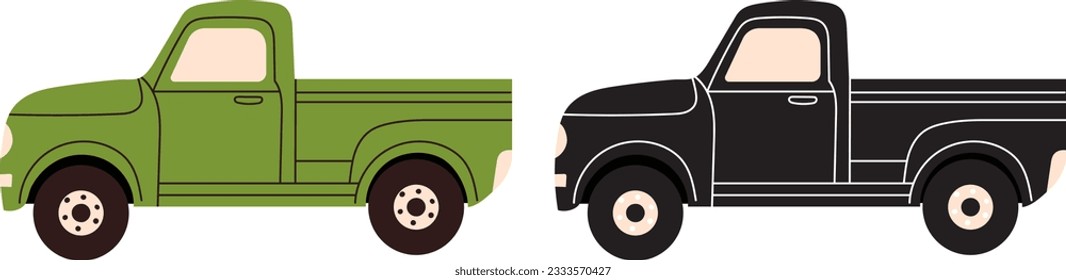 green car on white background vector