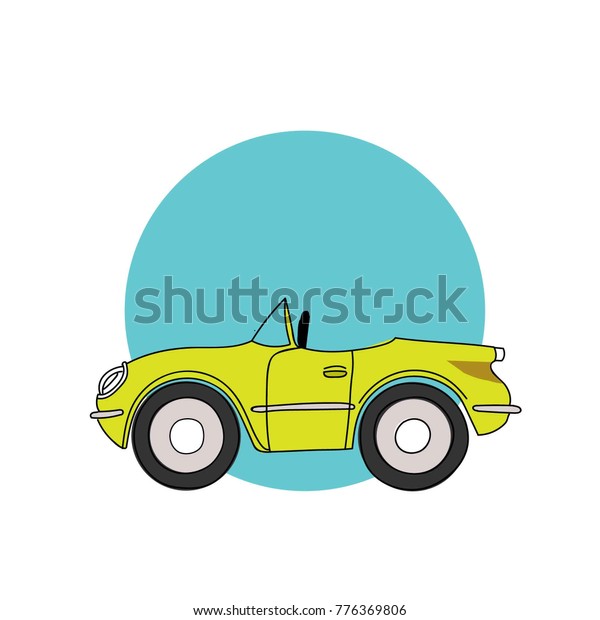 Green car.\
 Side view vector illustration. Car\
icon.