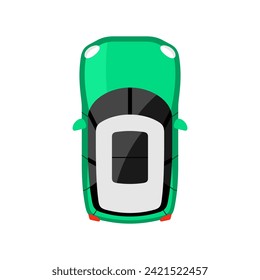 Ilustración vectorial de la parte superior del coche verde