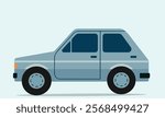 Green car with two visible wheels and lights, modern car design vector illustration for new model paste color car with wheels of jeep cars illustration.