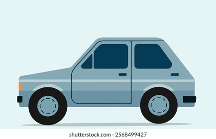 Green car with two visible wheels and lights, modern car design vector illustration for new model paste color car with wheels of jeep cars illustration.