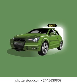 green car vector art design