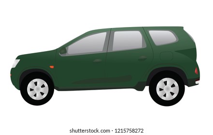 Green car. vector illustration